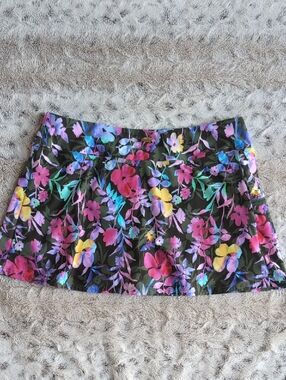 Sunsets Sporty Floral Swim Skirt Bottoms